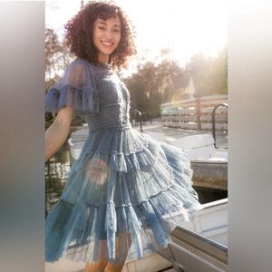 Ivy City Co Blue Tulle Dress ~ small~ NWT